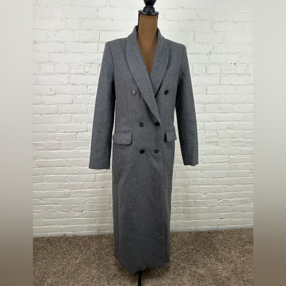 Reformation Lucas Coat in Dark Charcoal Gray Double Breasted Women’s Size Medium